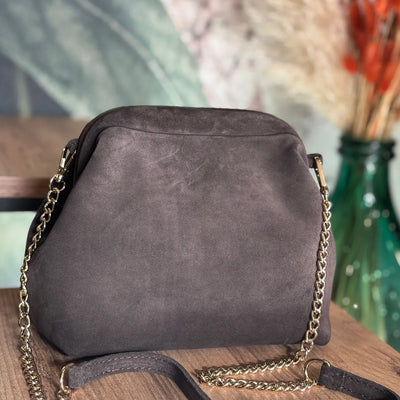 Pochette grande in pelle con tracolla